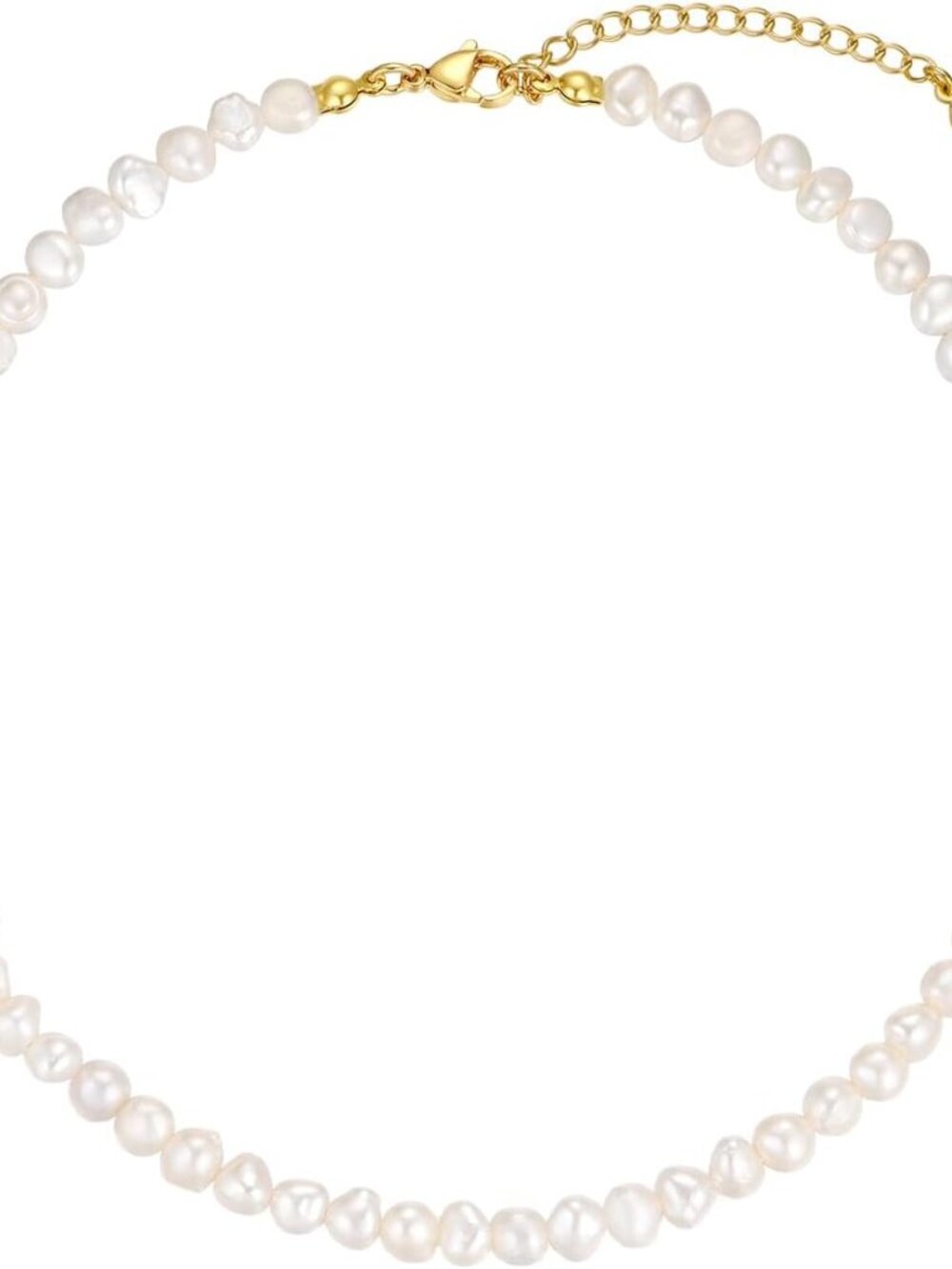 Natural Freshwater Baroque Pearl Necklace 14K Gold Plated Dainty Choker Necklace